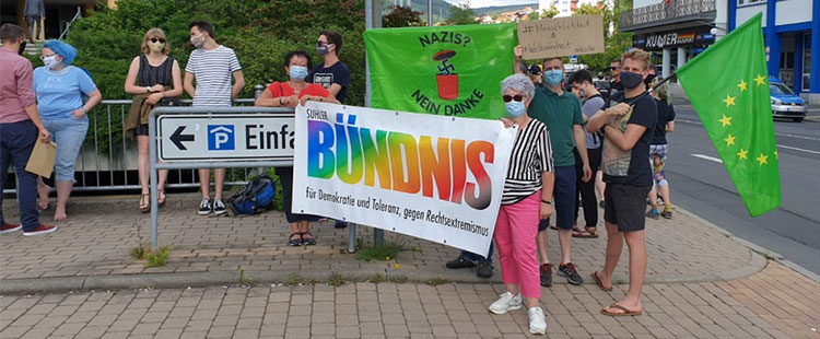 Protest gegen AfD-Parteiveranstaltung in Suhl am 26.06.2020