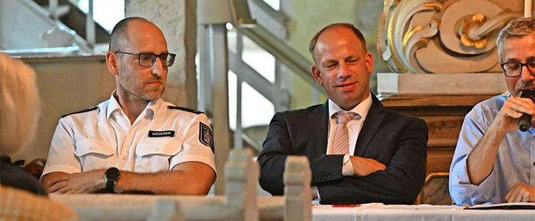 Info-Veranstaltung zur EAE Suhl betr. Straftaten durch Asylbewerber: Heinz-Marek Wegener, Alexander Theus, André Knapp (Foto: Bastian Frank)