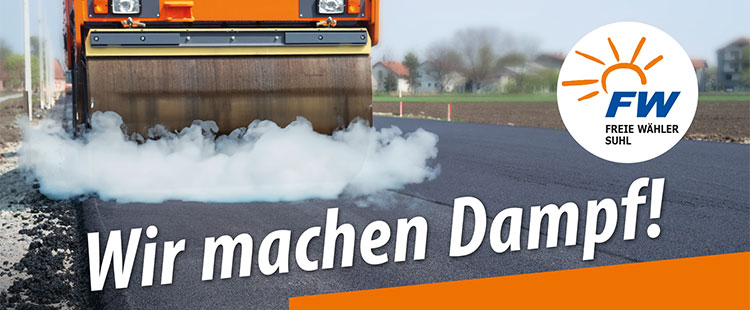 Kommunalwahl 2024: Banner: Wir machen Dampf