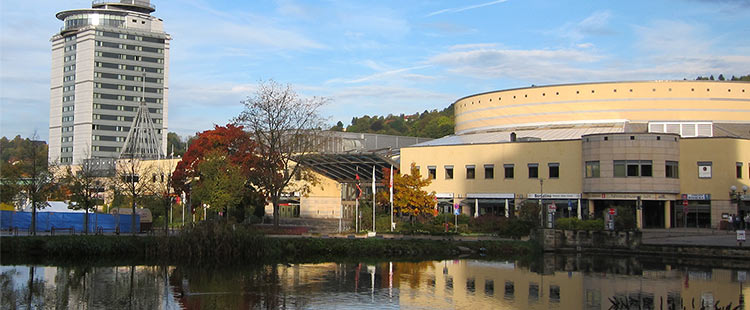 Stadtzentrum Suhl mit Herrenteich und CCS (Foto: Brigitte Günkel)